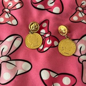 Gold coin earrings